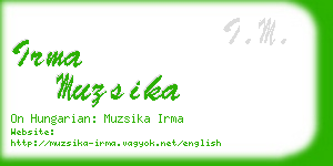 irma muzsika business card